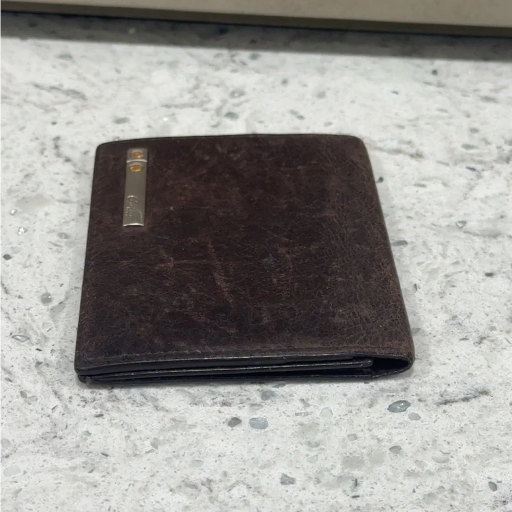 Cartier Dark Brown Leather Card Holder Wallet AUTHENTIC